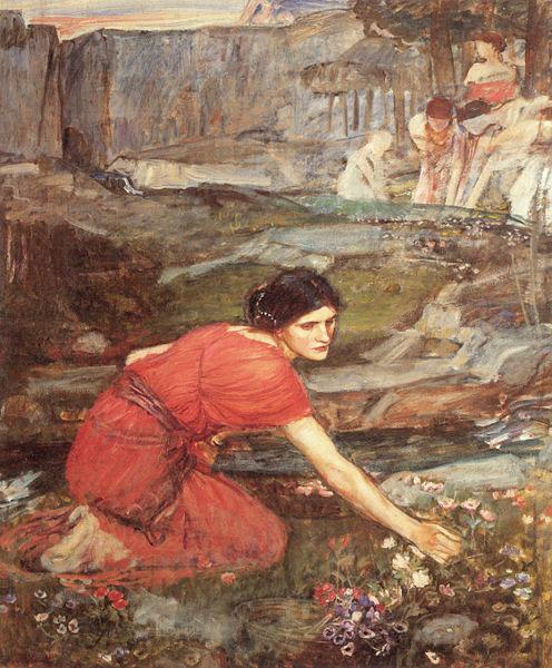 John William Waterhouse Maidens picking Flowers by a Stream